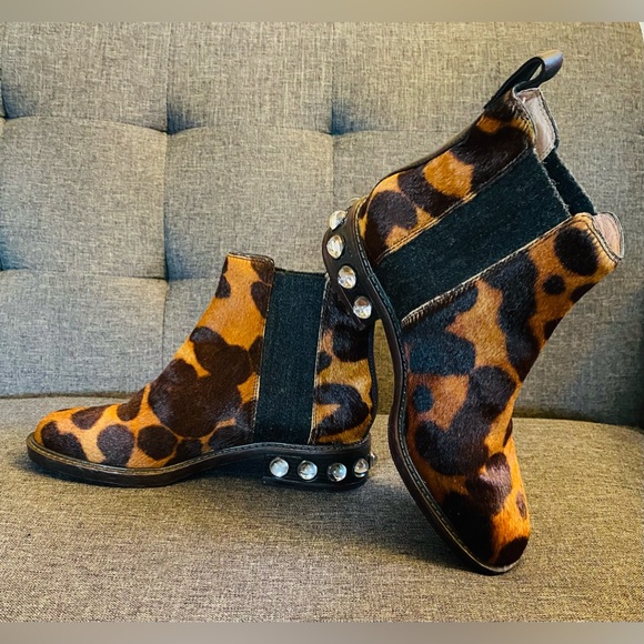 Louis eat Cie Venda Lo-Venda3 Embellished Heel Chelsea Leopard Print Boot - Picture 1 of 14